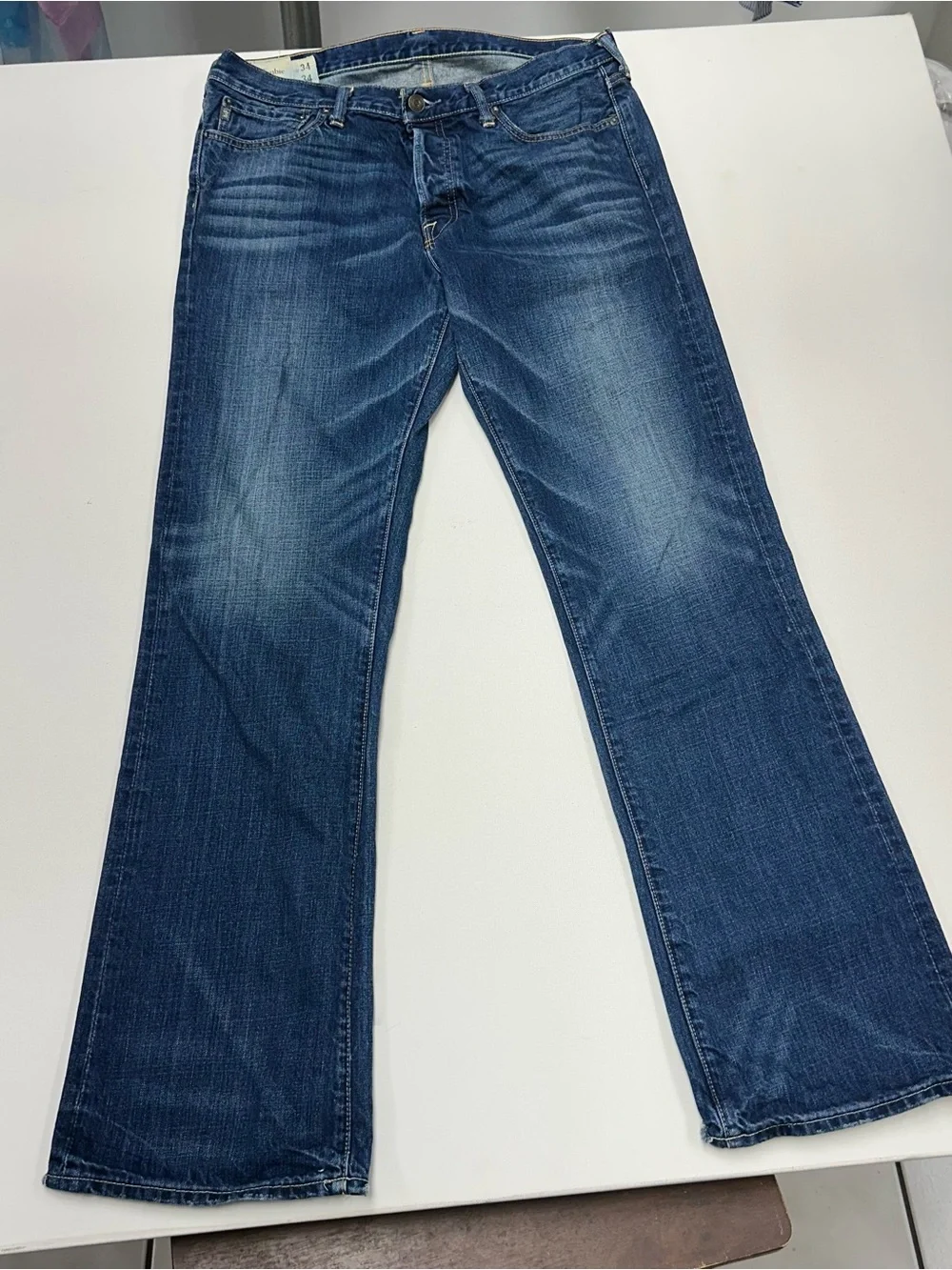 Vintage Abercrombie & Fitch Kilburn Low Rise Boot Blue Jeans Men’s 34X34 Y2K